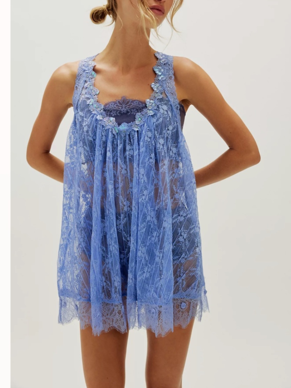 Free People Good Taste Mini Slip Top in Electric Peri